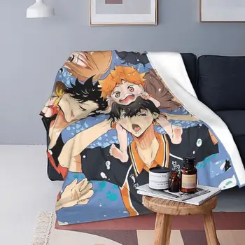 Haikyuu Decke Abdeckung Japanischen Anime Volejbal Fleece Decke Domov Gauči Gedruckt Leichte Bedsprea