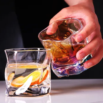 Kreatívne twist whisky sklo bar špeciálne tvarované sklo pivo sklo studený nápoj sklo koktailového pohára whisky sklo veľa whisky sklo