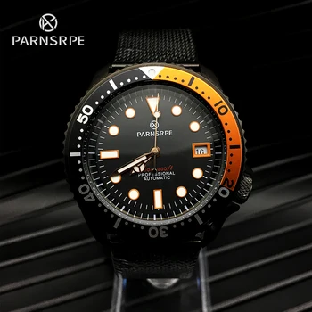 PARNSRPE automatické hodinky pánske NH35A pohyb muži mechanické hodinky sapphire Super C3 svetelný dial potápačské hodinky s007