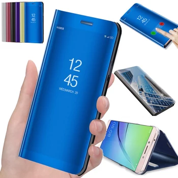 Smart Mirror Flip Shell Pre Samsung Galaxy A21s A11 A21 A31 A41 A51 A71 A 21s 31 51 71 Flip Kožené Telefón Stojan Prípade Zadný Kryt
